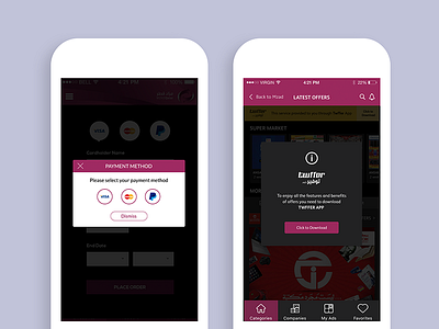 Mzad Qatar Mobile (Payment & Popup screens) andorid app apple design interface ios mobile mzad qatar ui ux