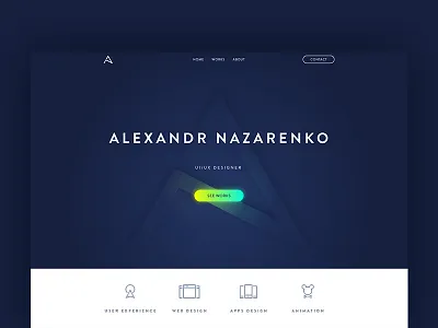 Personal portfolio dark glow gradient portfolio web