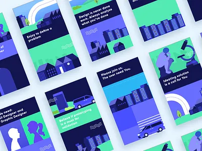 Hiring Illustration for Omnicreativora design flat hiring illustration poster thinking