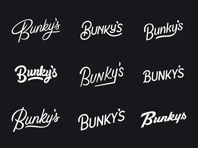 Bunkys Logotypes bunkys elephant hand lettering logo logotype logotypes script sketch swashy type typography