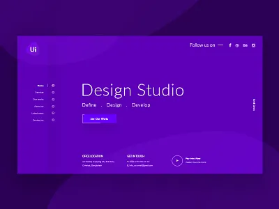 UI Creative Studio PSD Template agency creative design flat menu minimal portfolio studio web
