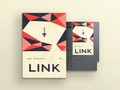 Mid-century Link 10080sart 50s art box cover game nintendo retro the adventure of link vintage zelda zelda 2