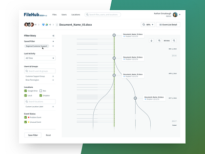 Smartfile Filehub - Stories filters layout product software ui ux