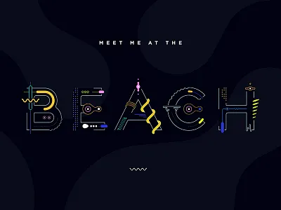 beachin' at night 🏖 🌝 beach decoration flat illustration logotype night sans serif summer type typography vector