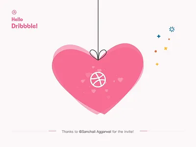 Hello Dribbble dribbble gif heart hello