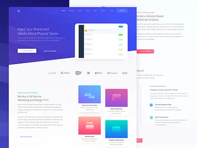 Landing Page for Marketing Website advertising analytics communication deliver marketing optimization planning strategy targeting ui ux zajno