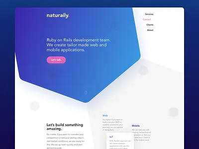 Hexagon Landing Page agency blue hexagon home home page landing landing page naturaily portfolio purple