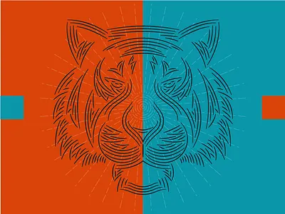 Striped Beast branding cat identity line art logo tiger tigre