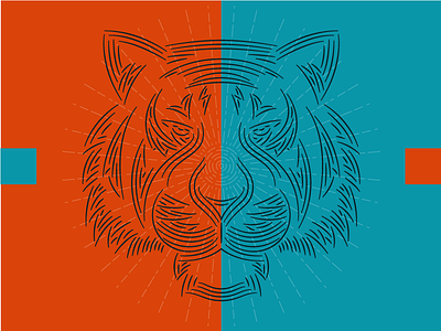 Striped Beast branding cat identity line art logo tiger tigre