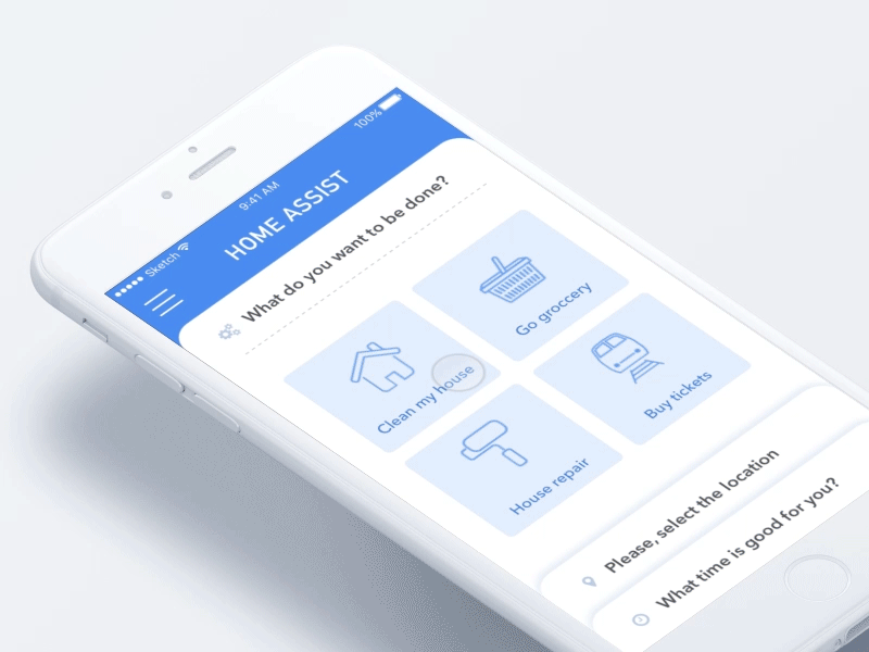 Home Assist App animation app assistant concept home principle sketch
