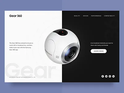 Landing Page - DailyUI #003 black and white challenge clean dailyui dailyui 003 ecommerce landing page minimal product samsung ui web
