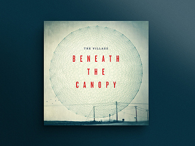 Beneath The Canopy album art blue circle duotone lines red thread