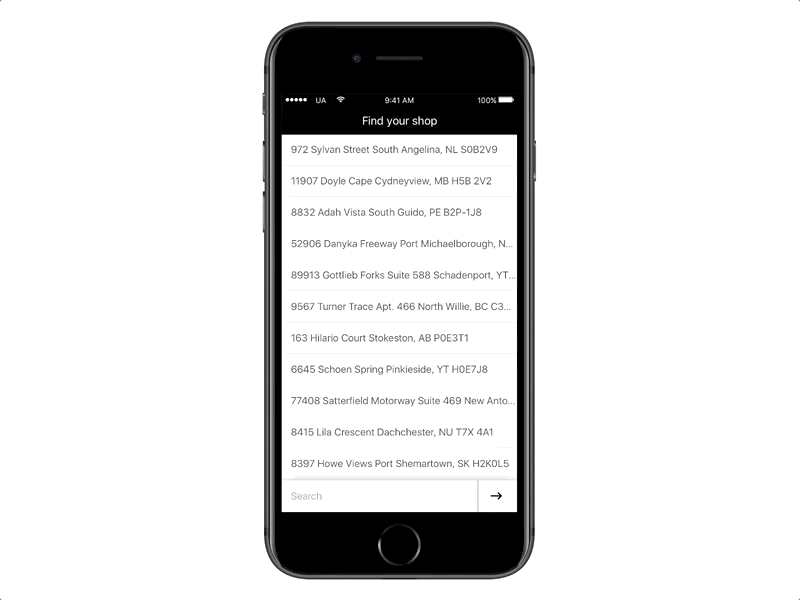 Search microinteraction canada framer ios ua