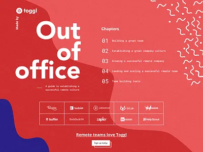 Toggl blog page fireart fireart studio main page red toggl ui ux