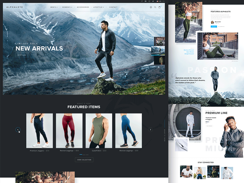 Alphalete Website | Christian Guzman alphalete athletics shop ui christian guzman youtube fashion ecommerce website fitness apparel store gym clothes ux