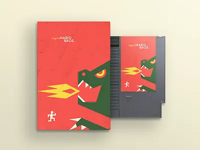 Mid-century Mario 10080sart 50s art box cover duck game nintendo retro super mario bros vintage