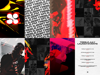 Treble Launch Events collaboration concert music networking party poster red treble wheat paste