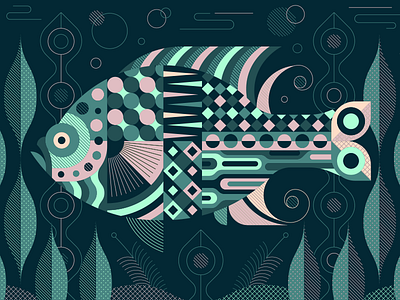 Sea Wonders fish geometrical ocean sea shapes