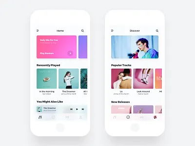 Music App clean music palyer tracks ui ux