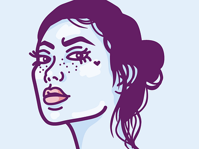 Simple Portrait illustration pastels portrait vector