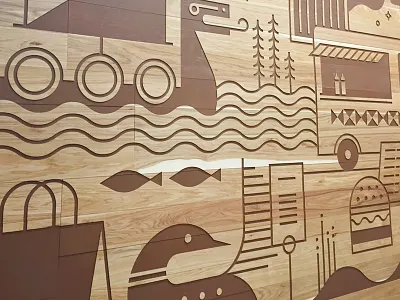 Target Mural illustration line art mural target