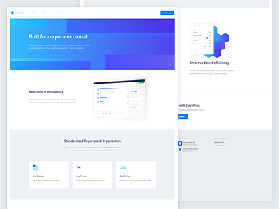 In House Solution app blue everchron footer gradient header illustration page teaser website white