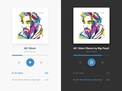 Music Player button colors design icons music pause play player shadow ui ux web