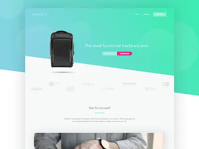Nomatic Landing Page apparel indiegogo landing page