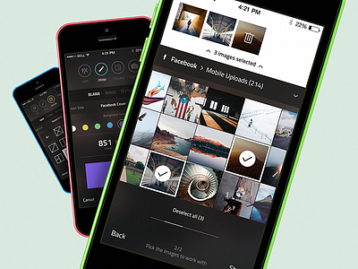 Photo picker app collage colors editor gallery interaction picker product design prototype selected ui ux