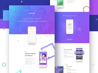 Social Gifting App - Landing Page followers friends gift gifting homepage influencers one pager social website