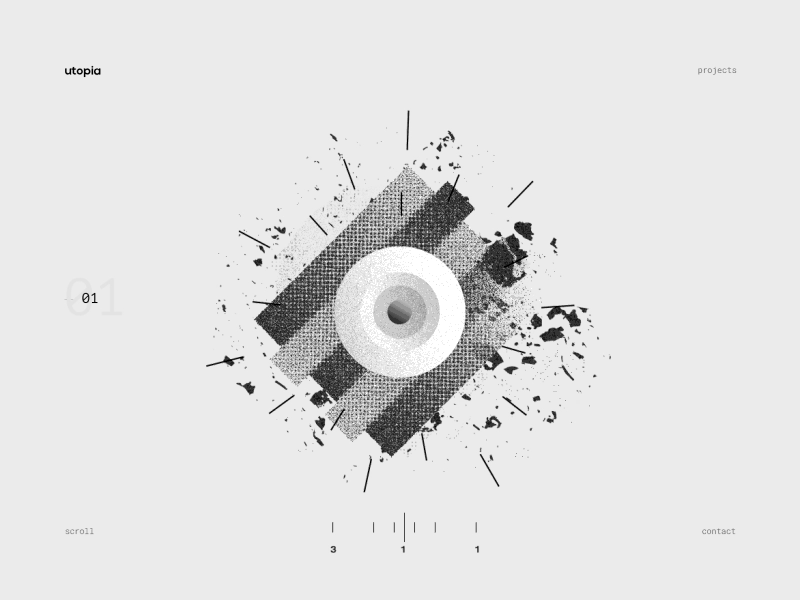 utopia animation gif gradient gray minimalistic ui ux web design white