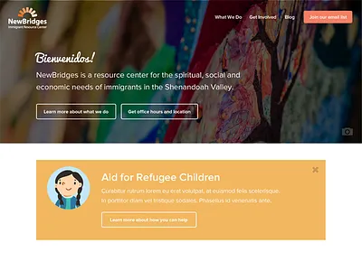 Website design for NewBridges color design flat design fonts homepage landing page simple typography ui ux visual design website