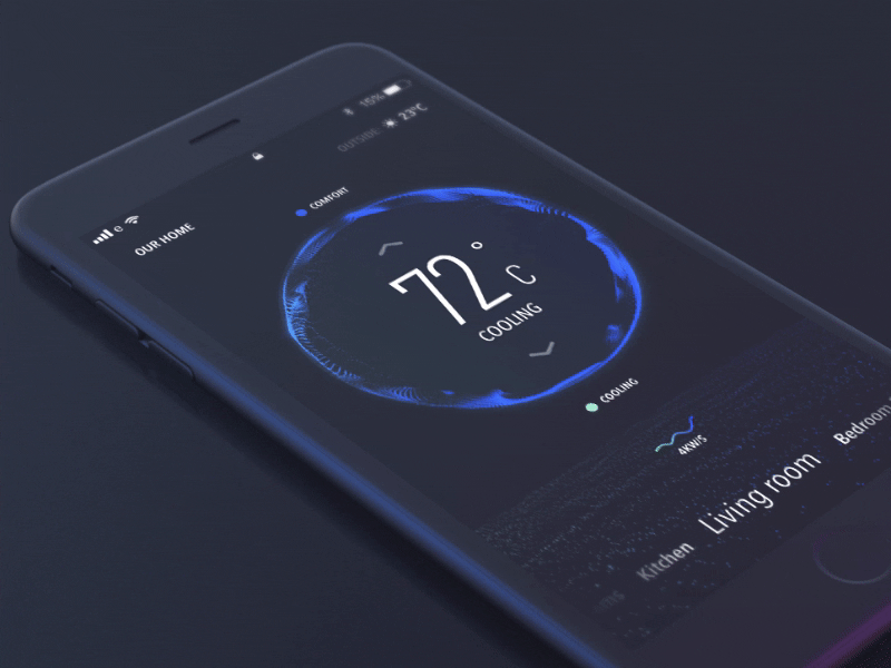 Exploration - Smart Home ai app energy gauge graph home house indicator ios mobile remote smart wave