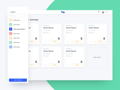 R5 Clients Dashboard clean client dashboard digital product nav product sidebar ui ux