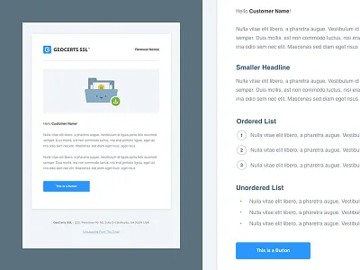GeoCerts Email Templates button email folder helvetica illustration styles template