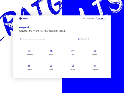 Craigslist Redesign Concept clean concept craigslist design minimal modern redesign ui user interface ux web web design