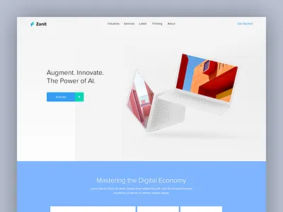 Zanit - landing page clean corporate modern web white