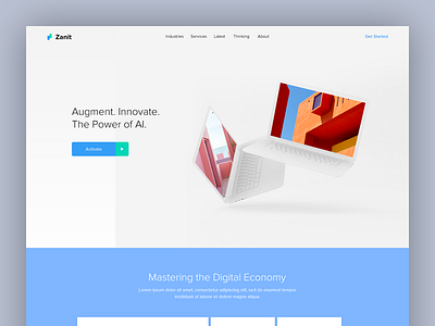 Zanit - landing page clean corporate modern web white