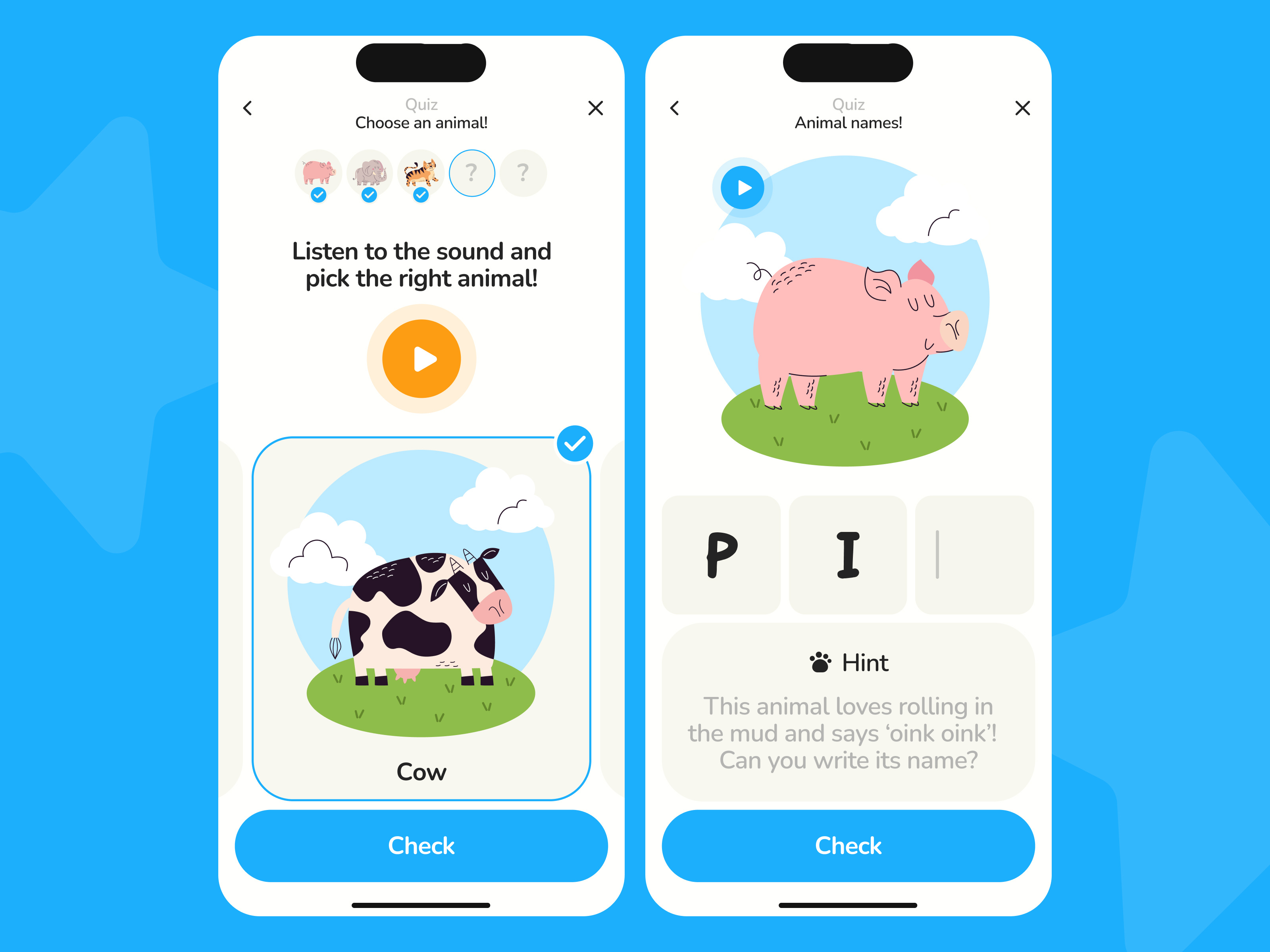 Educational App for Kids & Parents – Fun Animal Quizzes UI animals app app design child colorful education educational family friendly fun gamification illustration kids knowledge learning minimal mobile app parents quiz ui ux