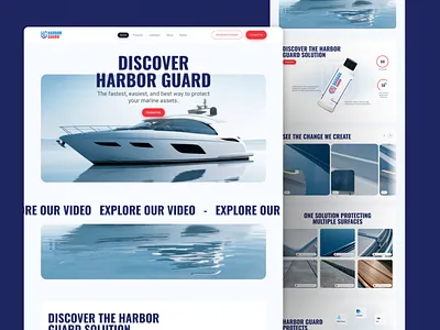 Marine Website Design | Boat | Product | cleaning product Web blue website boat website design inspiration landing page landingpag landingpage marine website marine website design mobile app mobile ui design mobile web app ui visual design water website web design website design website inspiration