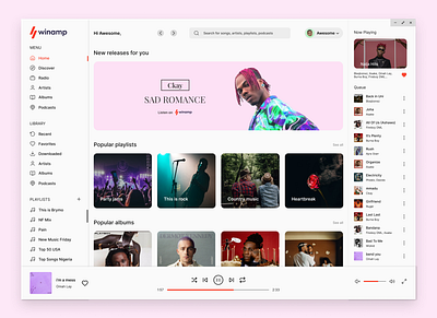 WinAmp Redesign app design desktop app desktop application graphic design music music app music app design music application music application design product design product designer redesign ui ui design uiux uiux designer ux web app web application web design
