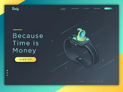 Smartwatch Landing Page Exploration 3d illustration isometric landing page smartwatch watch web web design webpage