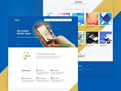 Simpalm Website Redesign app development creative information technology landing page layout minimal mobile apps our work redesign web development website