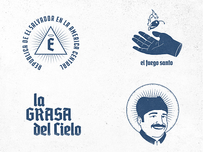 Pupuseria elements badge branding icon identity illustration logo type