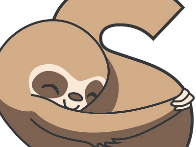 Sloth brown design graphic home hug logo relief shelter sloth