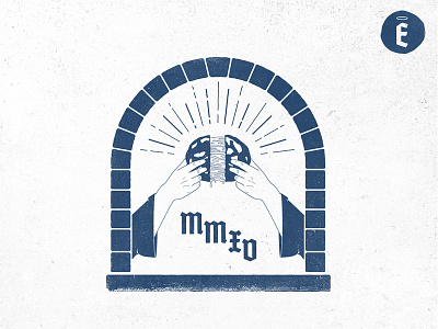 El Santo Queso badge branding cheese divine holy illustration pupusa restaurant