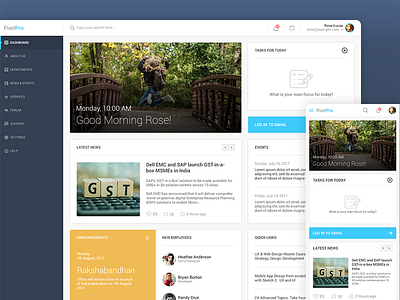 Enterprise Intranet Page company dashboard dashboard intranet it company landing page mobile responsive web
