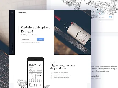 Project Vinderlust - Home Page color design gmail google gradient landing page creative template typography ui ux vinderlust