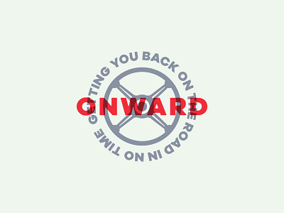 Onward Automotive Co Secondary Logo auto automotive brake branding car clutch engine gas logo onward steering wheel
