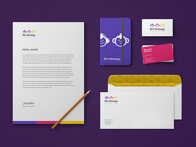 Éd's Monkeys brand consulting design identity logo monkey stationary
